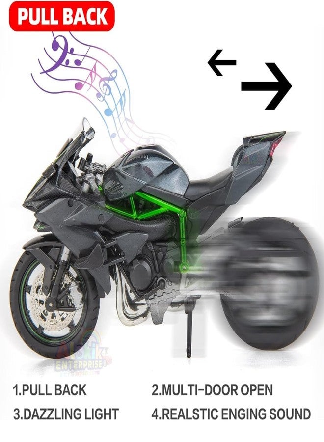 KENIRY Police Motorcycle Toy - Pull Back Motorcycle Toys, Tiny Gift with Music Lighting, Latte Motorcycles Toy for Kids Boys Age 3-8 Year Old [Multicolor] (Ninja Bike-Black) - Image 5